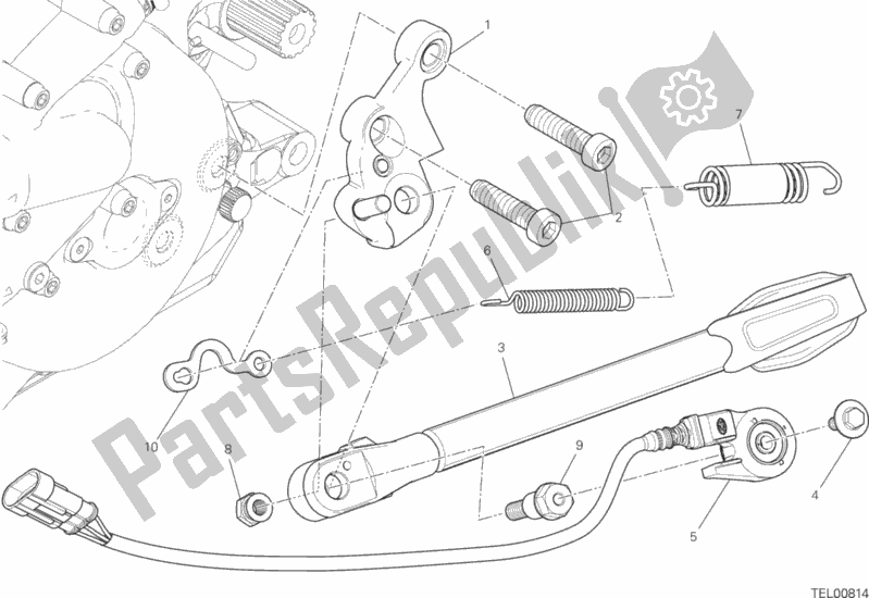 Todas as partes de Suporte Lateral do Ducati Monster 1200 S 2017